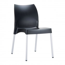 Градински стол RFG Vito, пластмасов, до 120 kg, черен - Rfg