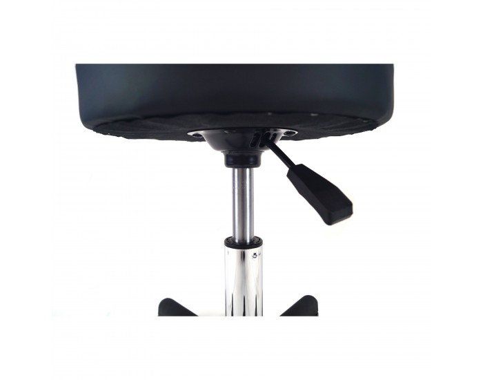 Офис стол-табуретка RFG Stool, до 130 kg, екокожа, черна, 2 броя в комплект