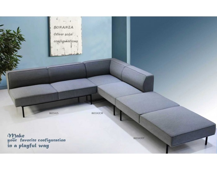 Модул RFG Klark, прав, текстил, 800 х 800 х 720 mm, сив