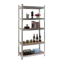 Стелаж RFG, метален, с 5 рафта, 1000 х 400 х 1920 mm, MDF, до 65 kg - Rfg