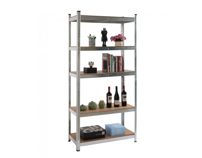 Стелаж RFG, метален, с 5 рафта, 900 х 400 х 1800 mm, MDF, до 175 kg