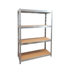 Стелаж RFG, метален, с 4 рафта, 1200 х 500 х 1920 mm, MDF, до 300 kg - Rfg