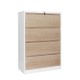 Кардекс RFG, метален, 2 x 4 чекмеджета, 900 х 450 х 1331 mm, кехлибарен дъб и бяло