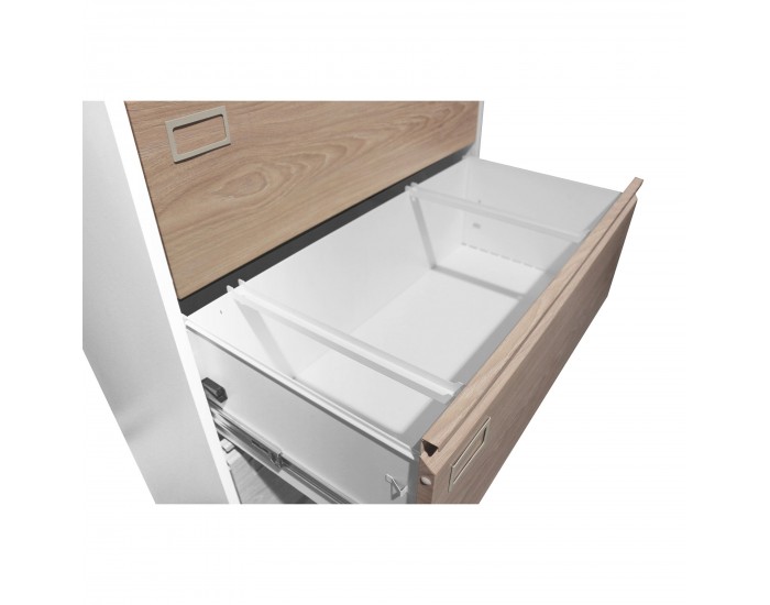 Кардекс RFG, метален, 2 x 4 чекмеджета, 900 х 450 х 1331 mm, кехлибарен дъб и бяло