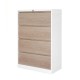 Кардекс RFG, метален, 2 x 4 чекмеджета, 900 х 450 х 1331 mm, кехлибарен дъб и бяло