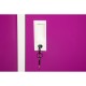 Гардероб RFG, метален, троен, с три врати, 120 х 40 х 120 cm, бял, с лилави врати