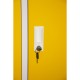 Гардероб RFG, метален, троен, с три врати, 120 х 40 х 120 cm, бял, с жълти врати