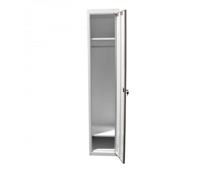 Гардероб RFG, единичен, метален, 380 х 450 х 1850 mm, кехлибарен дъб и бяло