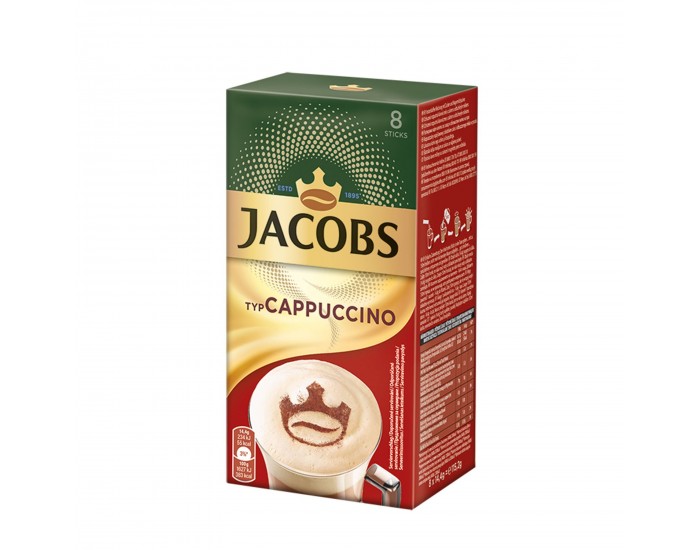 Jacobs Разтворимо кафе Капучино, в пакетче, 14.4 g, 8 броя