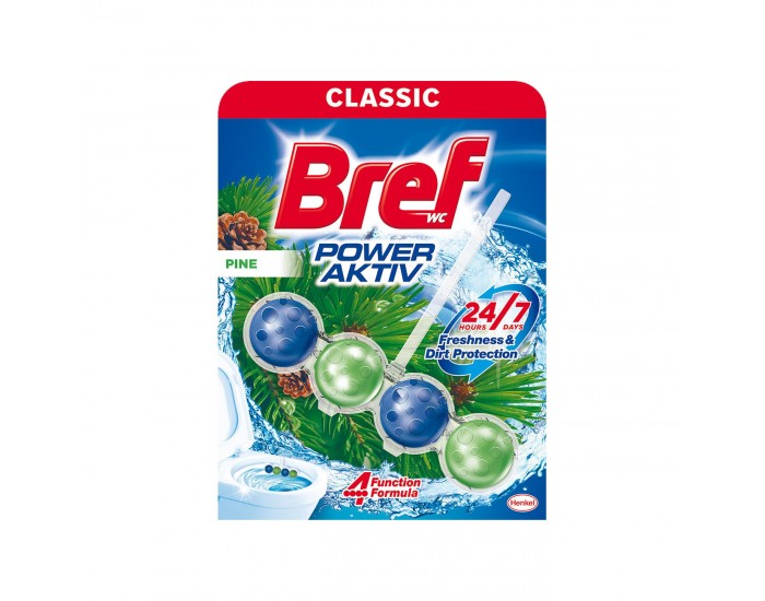 Ароматизатор за тоалетна Bref Power Aktiv, бор, 50 g
