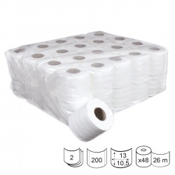 Тоалетна хартия, двупластова, целулозна, 80 g, 48 броя - Продукти за баня и WC