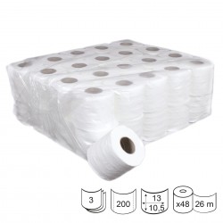 Тоалетна хартия, трипластова, целулозна, 100 g, 24 броя - Продукти за баня и WC