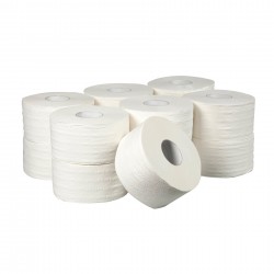 Тоалетна хартия, джъмбо, трипластова, целулозна, 400 g, 12 броя - Продукти за баня и WC