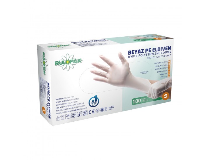 Ръкавици Rulopak, полиетиленови, S, без пудра, 100 броя