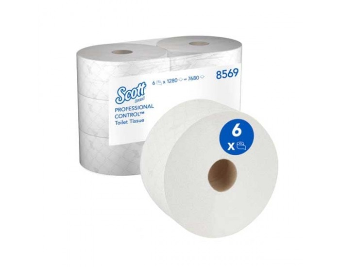 Тоалетна хартия Kimberly-Clark Scott Control 8569 Centrefeed, 1280 къса, 6 броя