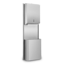 Диспенсър за кърпи Dayco, с кош, 35 х 15 х 100 cm, инокс - Продукти за баня и WC