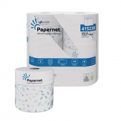 Тоалетна хартия Papernet, двупластова, целулозна, 190 къса, 20.9 m, 4 броя - Продукти за баня и WC