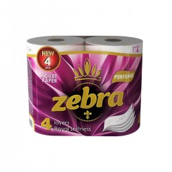 Тоалетна хартия Zebra Perfume, четирипластова, 130 къса, 4 броя - Zebra