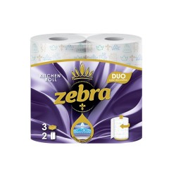 Кухненска ролка Zebra Duo, трипластова, 57 къса, 2 броя - Zebra