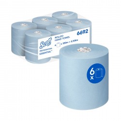 Кърпи за ръце Kimberly-Clark Scott Essential 6692, на ролка, 350 m, сини, 6 броя - Продукти за баня и WC