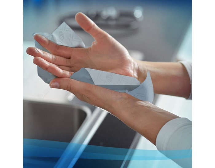 Кърпи за ръце Kimberly-Clark Scott Essential 6692, на ролка, 350 m, сини, 6 броя