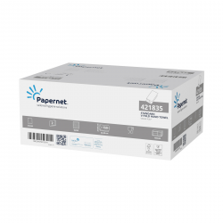 Кърпи за ръце Papernet Standard, V-сгъвка, двупластови, 22 x 21 cm, 150 къса, 20 броя - Продукти за баня и WC