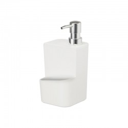 Диспенсър Kinvara, с поставка за гъба, 650 ml, бял - Продукти за баня и WC