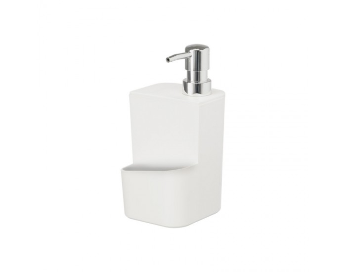 Диспенсър Kinvara, с поставка за гъба, 650 ml, бял
