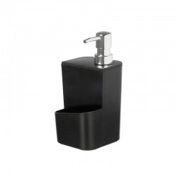 Диспенсър Kinvara, с поставка за гъба, 650 ml, черен - Продукти за баня и WC