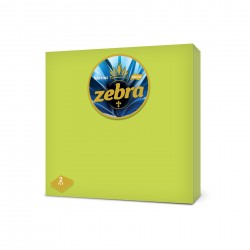 Салфетки Zebra Deluxe, двупластови, 33 х 33 cm, зелени, 35 броя - Zebra