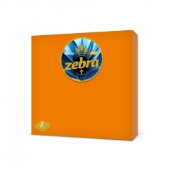 Салфетки Zebra Deluxe, двупластови, 33 х 33 cm, оранжеви, 35 броя - Zebra