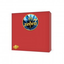 Салфетки Zebra Deluxe, двупластови, 33 х 33 cm, червени, 35 броя - Zebra