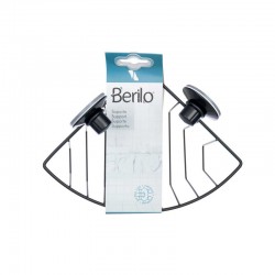 Поставка за баня Berilo, стенна, ъглова, метална, с вакуум, черен мат - Почистване и Дезинфекция