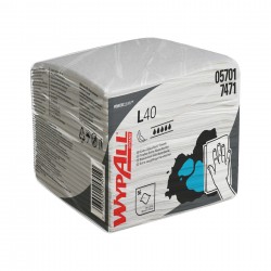 Кърпи за почистване Kimberly-Clark WypAll L40 8387 Absorbent, 1/4 сгънати, 30.4 х 31.7 cm, бели, 56 броя - Продукти за баня и WC