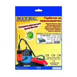 Торби за прахосмукачка Т405 Nitec, 3 броя, с 2 микрофилтъра - Почистване и Дезинфекция
