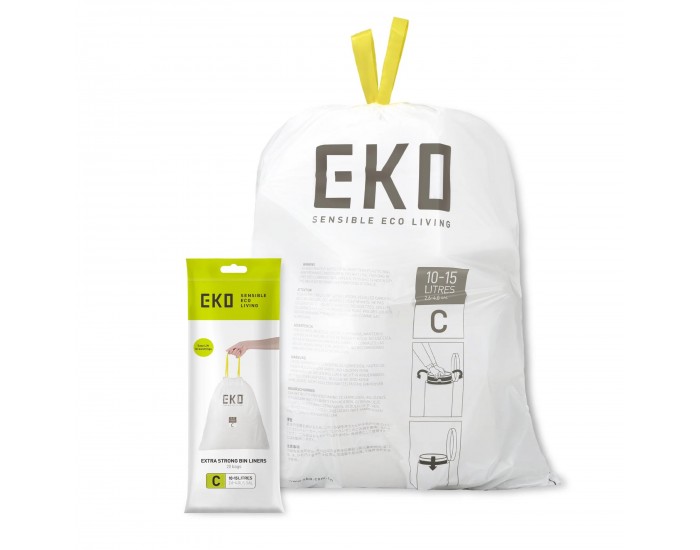 Торби за смет Eko, тип C, с връзка, 10-15 L, 20 броя