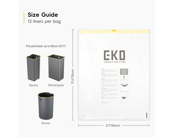 Торби за смет Eko, тип E, с връзка, 25-35 L, 12 броя