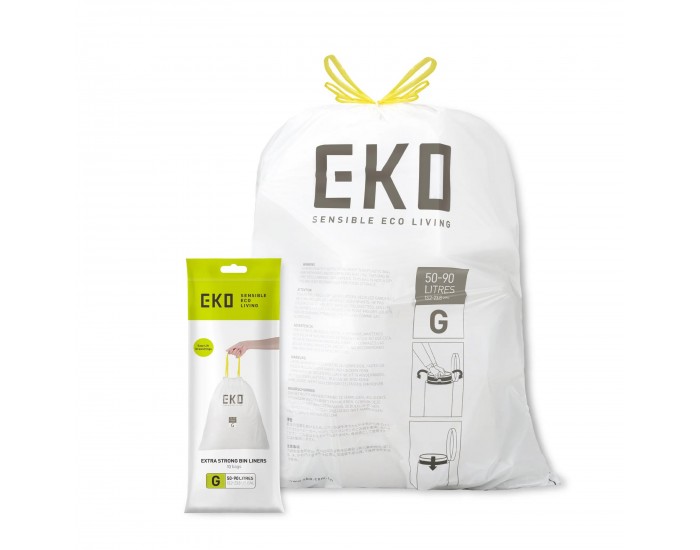 Торби за смет Eko, тип G, с връзка, 50-90 L, 10 броя