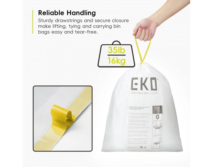 Торби за смет Eko, тип G, с връзка, 50-90 L, 10 броя
