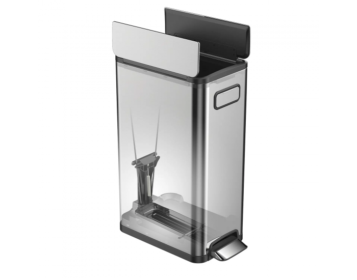 Кош за отпадъци Eko Ecofly, с педал и скрити колела, 45 L
