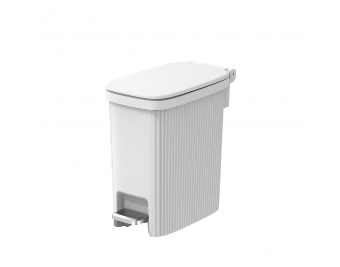 Кош за отпадъци Eko Touchgo, с педал, 10 L, бял