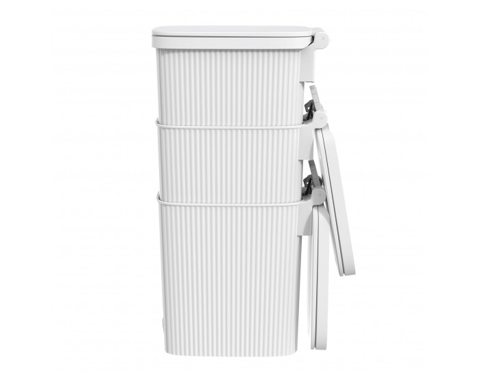 Кош за отпадъци Eko Touchgo, с педал, 10 L, бял