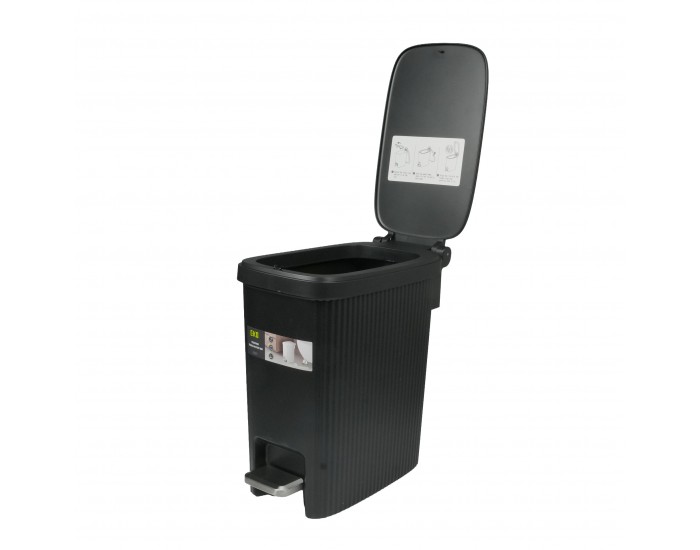Кош за отпадъци Eko Touchgo, с педал, 10 L, черен