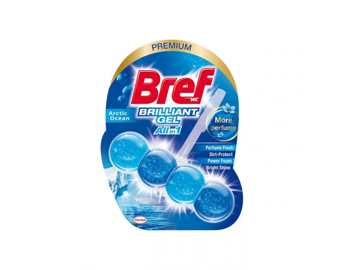 Ароматизатор за тоалетна Bref Brilliant Gel, океан, 42 g