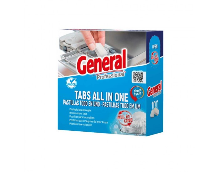 Таблетки за съдомиялна машина General All in one, 100 броя