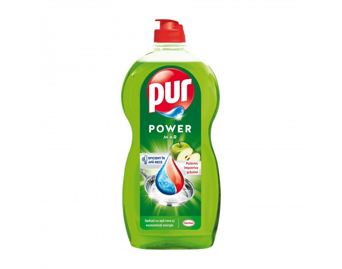Препарат за миене на съдове Pur, ябълка, балсам, 1.2 L