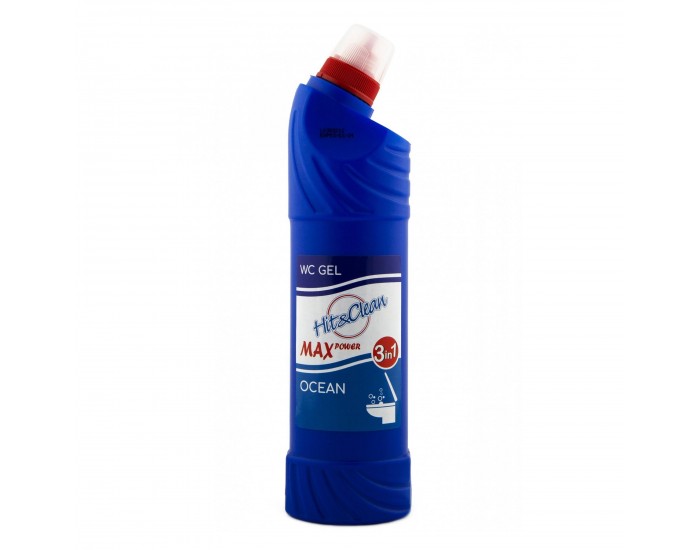 Препарат за почистване на тоалетни Hit&Clean WC Gel, 3 в 1, океан, 0.75 L