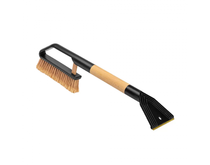 Четка за автомобил Futura Nature, с ледочистачка и дървена дръжка, 55 cm