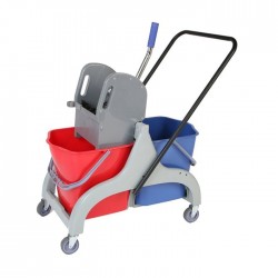 Количка за почистване Office 1, PVC, с преса, 78 х 44.5 х 91.5 cm, 2 x 23 L, 46 l - Почистване и Дезинфекция