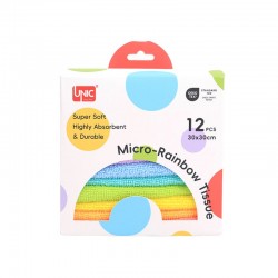 Кърпа Unic Rainbow, микрофибърна, универсална, 30 x 30 cm, 12 броя - Почистване и Дезинфекция